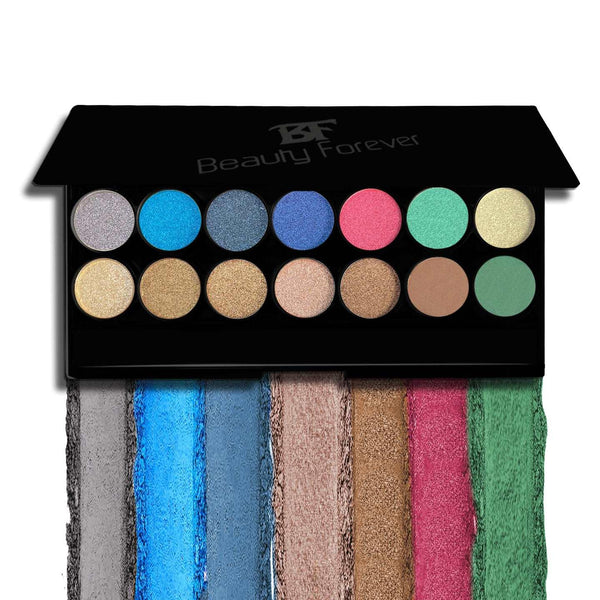Beauty Forever 14 Shades Pallette Eyeshadow in No 103 Peacock Green
