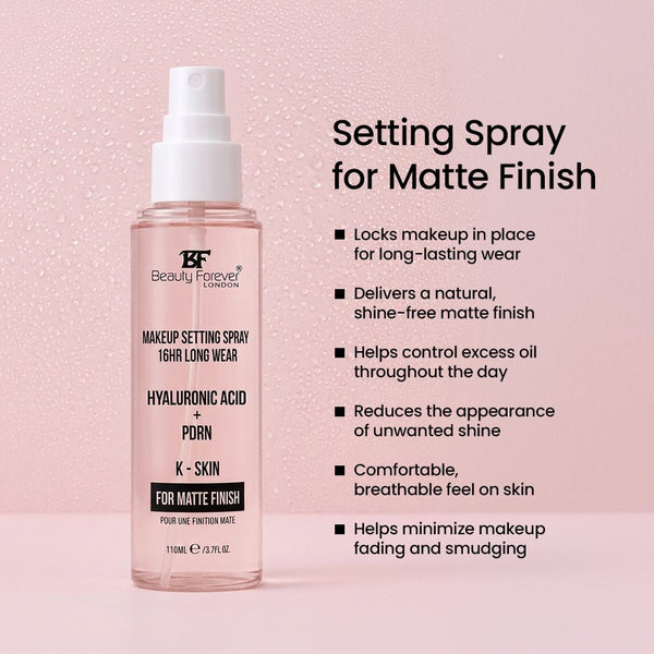 Beauty Forever 12Hr Makeup Setting Spray for Matte Finish - Beauty Forever London