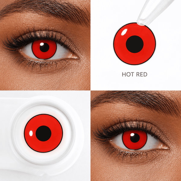 Hot Red Coloured Contant Lenses - Beauty Forever London