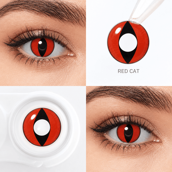 Red Cat Eye Contact Lenses - Beauty Forever London
