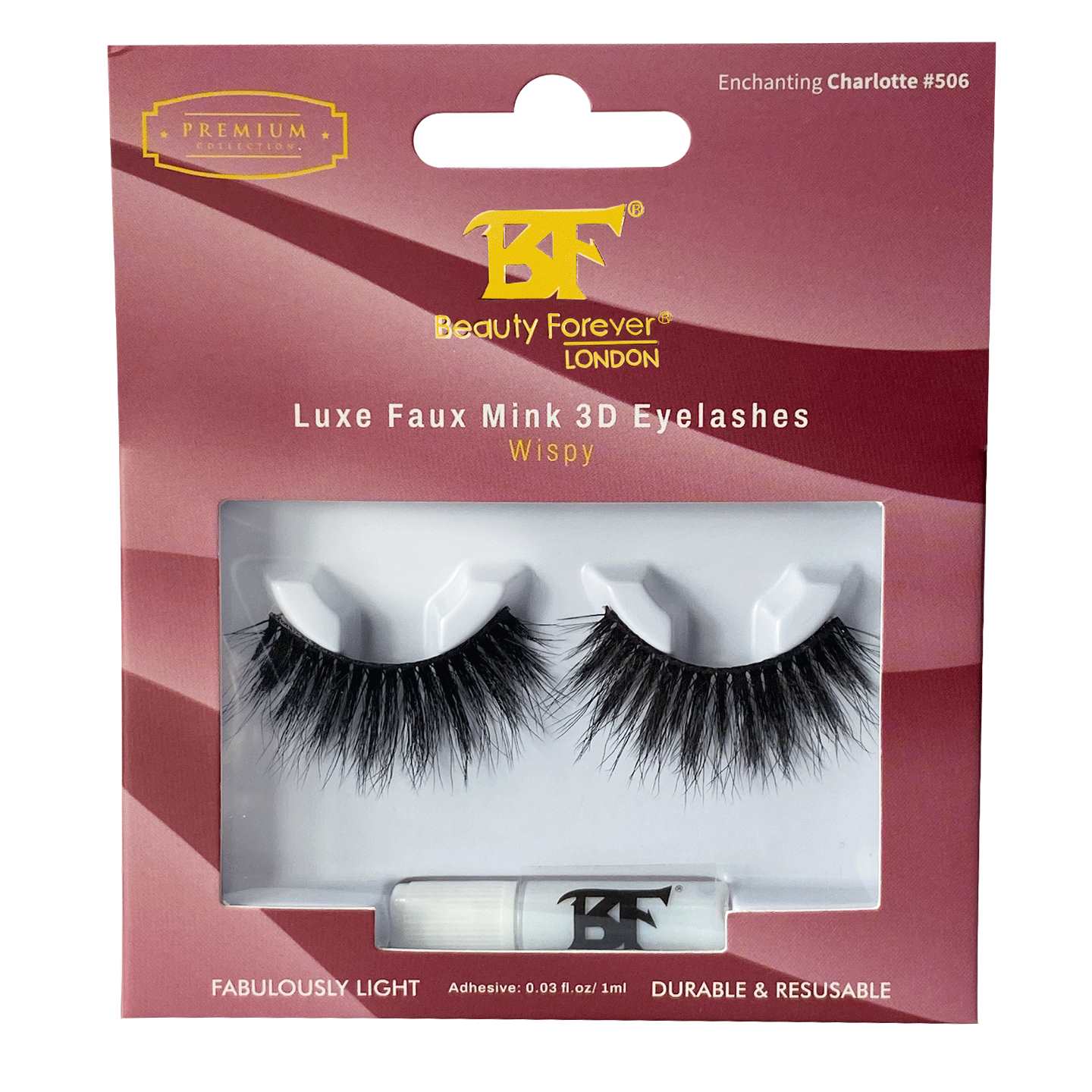 Luxe Faux Mink 3D Eyelashes - Enchanting Charlotte #506 (Wispy)