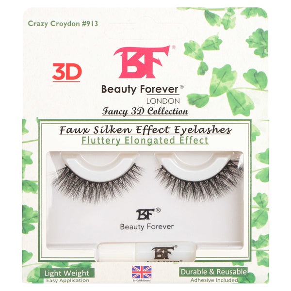 Beauty Forever Faux Silken 3D Eyelashes In Crazy Croydon Effect #913