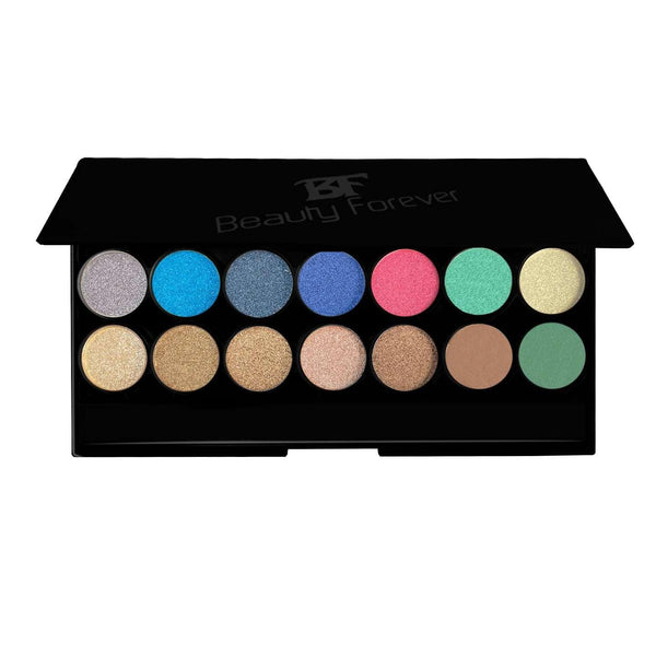 Beauty Forever 14 Shades Pallette Eyeshadow in No 103 Peacock Green