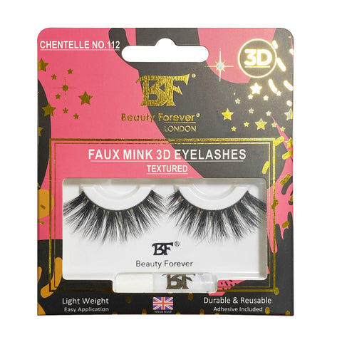 Faux Mink 3D Eyelashes Chantelle No. 112 (Textured) - Beauty Forever London
