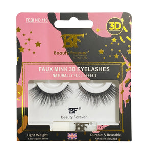Faux Mink 3D Eyelashes Febi No. 118 (Naturally full effect) - Beauty Forever London